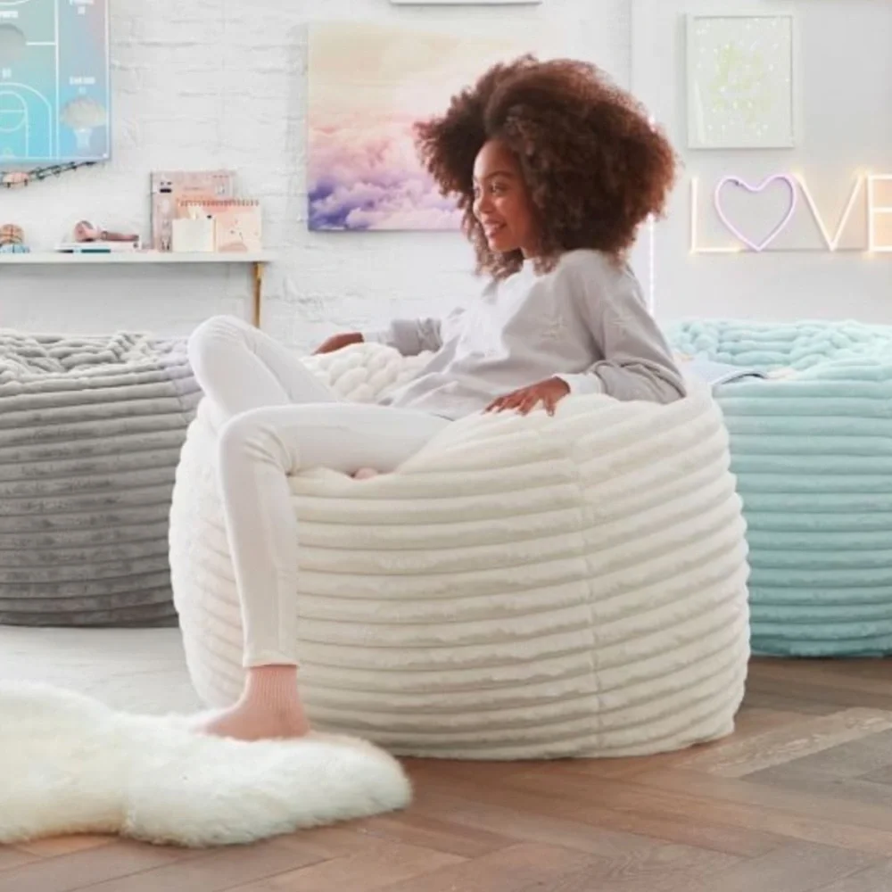 Pottery Barn Channel Cloud ivory Bean Bag Chair Cover Only size Large